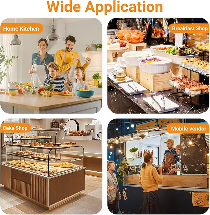 Commercial UFO Burger Maker Electric Double-head Ice Cream Burger Machine 2400W 50-300℃ Temp Control Stainless Steel Waffle Sandwich Panini Press Maker for Restaurant Home Breakfast Shops