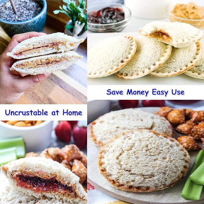 Sandwich Cutter and Sealer, Decruster Sandwich Maker for kids lunch Uncrustable Sandwich Maker，Easy for School Lunchbox and Bento Box - Rose Red