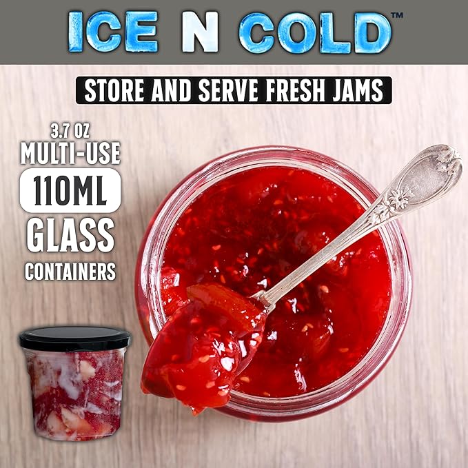 3.7 oz / 110ml Multi-Use Glass Jars with Leakproof Clear Lid, Reusable & Eco-Friendly – Ideal for Jams, Sauces, Spices; Lead -Free and BPA-Free Glass Bottle (12)