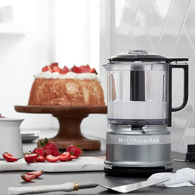 KitchenAid 5 Cup Food Chopper - KFC0516, Contour Silver & 5-Speed Ultra Power Hand Mixer - KHM512, Contour Silver