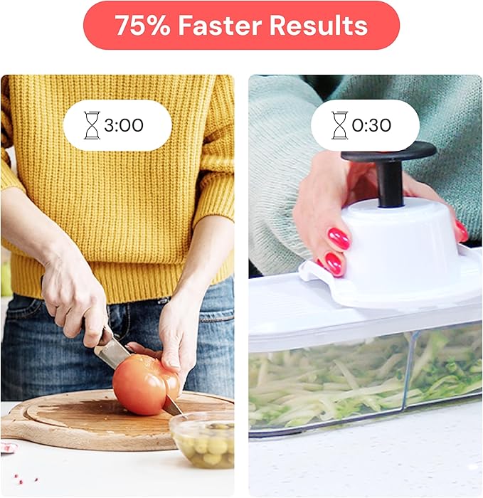 Fullstar Mandoline Slicer for Kitchen - Vegetable Chopper, Onion Potato Food Veggie Fruit Slicer and Cutter with Container, Kitchen Gadgets & Accessories, Home Essentials (6-in-1, Gray/Green)