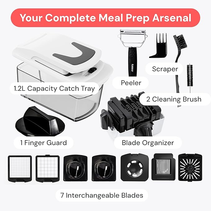 Fullstar Vegetable Chopper and Spiralizer - Food Chopper with Container, Fruit Slicer, Kitchen Gadgets & Accessories, Home Essentials (9 in 1, Black)