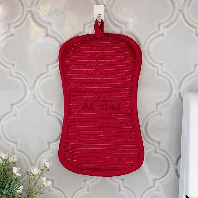All-Clad Premium Pot Holder & Hot Pad: Heat Resistant to 500 Degrees - 100% Cotton, 10"x6.25" Hot Pad for Kitchen and Barbeque, 4-Pack, Chili