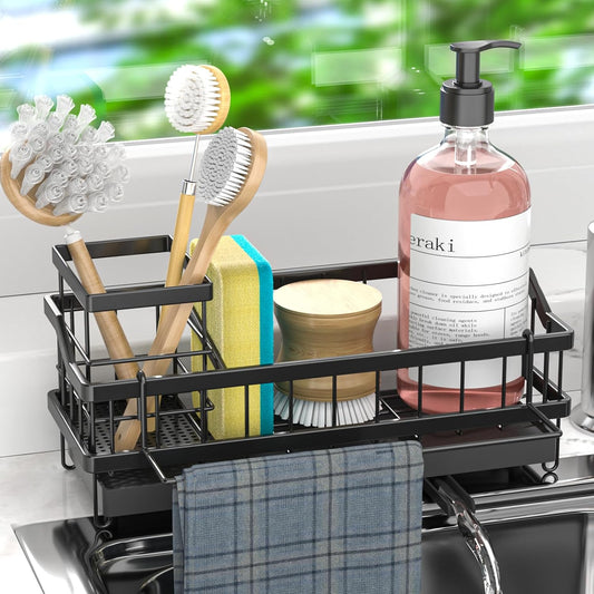 Sponge Holder for Kitchen Sink - Countertop Rustproof Stainless Steel, Kitchen Gadgets Accessories, Sink Caddy