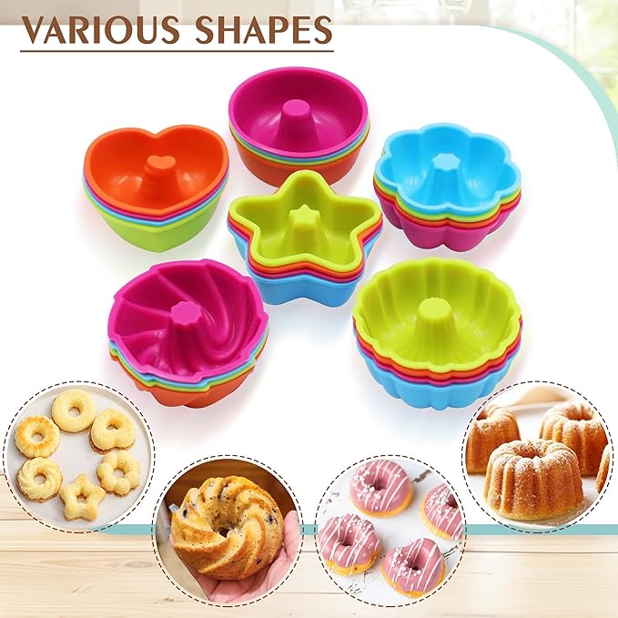 To encounter 31 Pieces Silicone Baking Pans Set, Nonstick Bakeware Sets, Non-Stick Silicone Molds, with Metal Reinforced Frame More Strength, Navy Blue