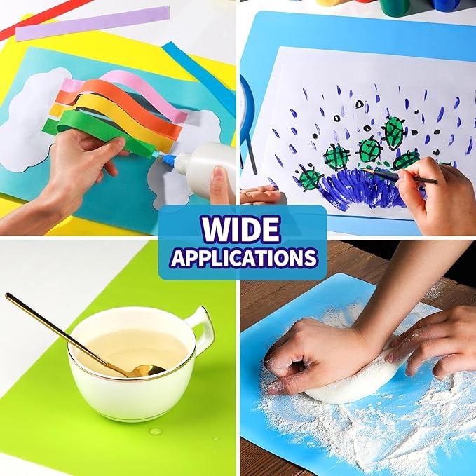 LEOBRO Silicone Mats, 3 PCS Silicone Mats for Crafts, Resin Molds, Play Dough Mat, Nonstick Silicone Sheet Mat for Epoxy Resin, UV Resin, Clay, Craft Supplies, 15.7”x 11.7”