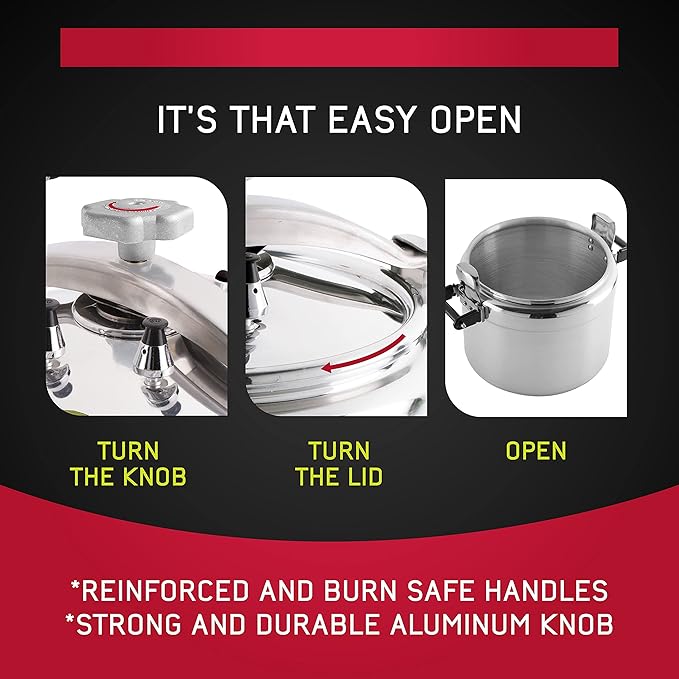 Universal (Extra Large) 53-Quart Aluminum Pressure Cooker for Professional Use – Commercial-Grade, 2 Safety Valves, Reinforced Handles, Easy-Open Lid, – Ideal for Large Kitchens, and Restaurants