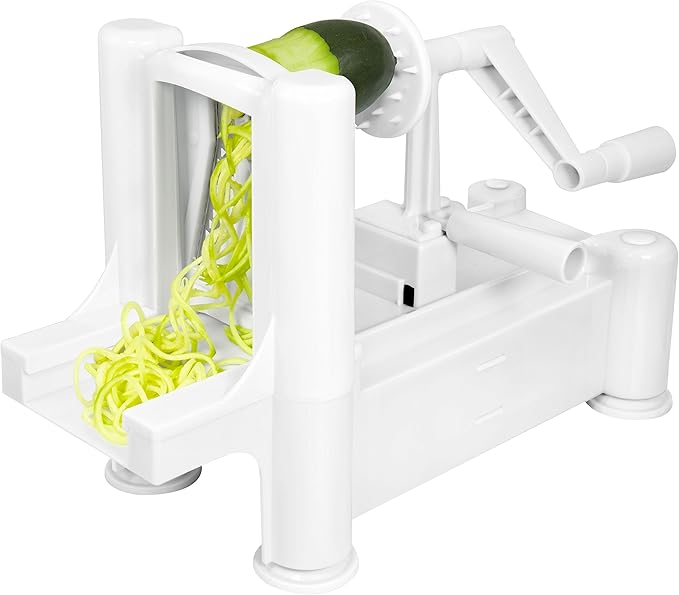 Big Boss Slice-A-Roo Ultimate Tri-Blade Vegetable and Fruit Peeler Spiralizer, White