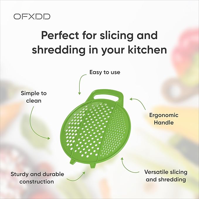 Shredder Kitchen - Plastic Grater with Handle - Round Slicer for Fruits & Vegetables