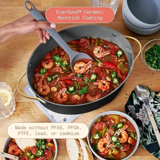 Beautiful 10-in-1 6Qt Electric Multi-Cooker by Drew Barrymore – Slow and Rice Cooker, Steamer, Dutch Oven, Sauté & More – Touch Display, Oven Safe, Dishwasher Safe (Black Sesame)