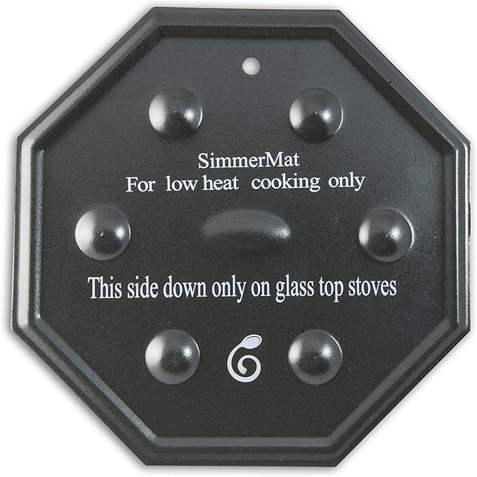 SimmerMat Heat Diffuser - Flame Diffuser Stove Cover Ring - Fire Diffuser for Any Type of Electric or Gas Stove - Dishwasher Safe Stove Top Cover - Steel Plates for Simmering and Slow Cooking - 2 Pack