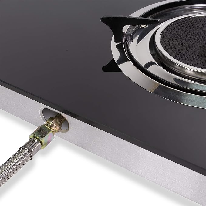 Barton Deluxe 40,000 BTU 2 Burner Propane Gas Range Stove Cooktop Ceramic Infrared Auto Ignition Outdoor Grill BBQ Camping Stoves Countertop LPG