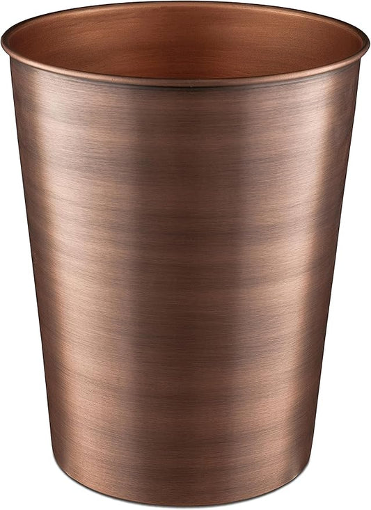 Monarch Abode Copper Handcrafted Metal Wastebasket for Home Office Bedroom, Decorative Waste Basket, Modern Bathroom Garbage Can, Durable & Decorative Trash Bin, Antique Copper Bathroom Trash Can