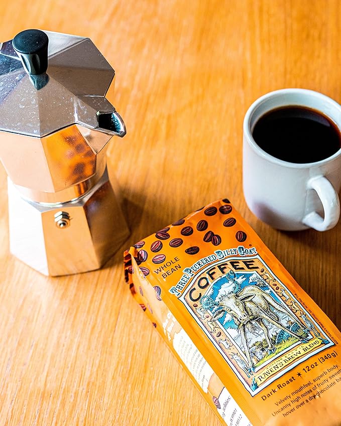 Raven's Brew Whole Bean Variety Pack - 3 Delicious Flavors - Wicked Wolf, Three Peckered Billy Goat and Deadman's Reach - 12 oz each
