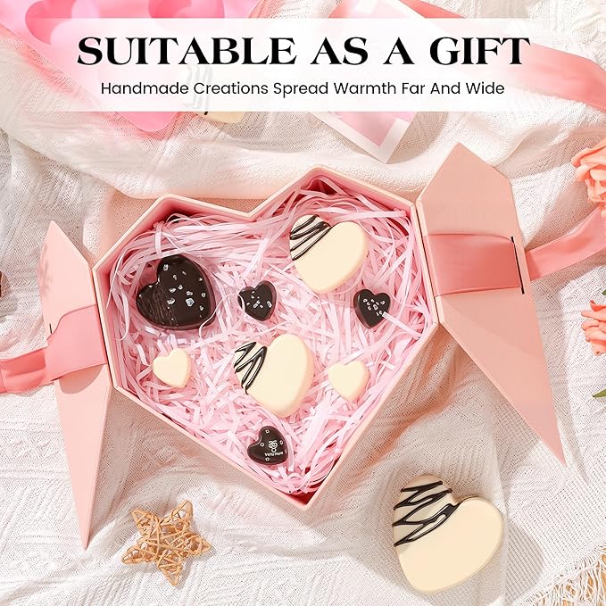 2 Inch Heart Shaped Silicone Molds for Chocolate, Candy, Gummy, Soap (Set of 2, Pink)