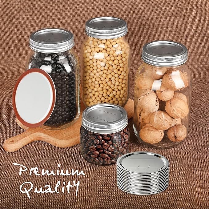 80PCS Canning Lids For Mason Wide Mouth, Jars Lids Mason Jars For Canning Food Fruits DIY Jam (86mm, 80Lids for Wide Mouth Jar)