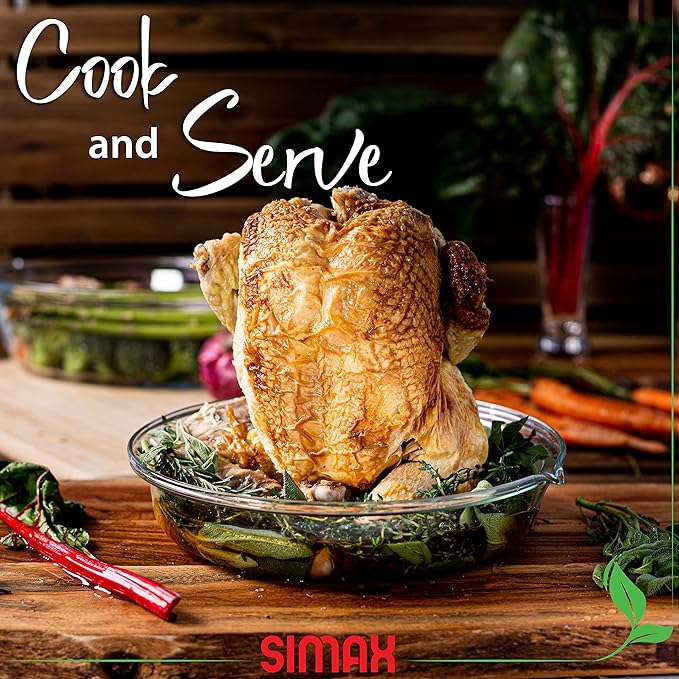 Simax Glassware Vertical Chicken Roaster for Chicken, Borosilicate Glass Mini Turkey Holder & Vertical Turkey Roaster, Roasted Chicken Rack, Poultry Rack, Chicken Holders for Roasted Chicken Prop