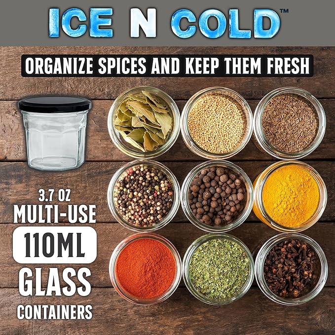 3.7 oz / 110ml Multi-Use Glass Jars with Leakproof Clear Lid, Reusable & Eco-Friendly – Ideal for Jams, Sauces, Spices; Lead -Free and BPA-Free Glass Bottle (72)