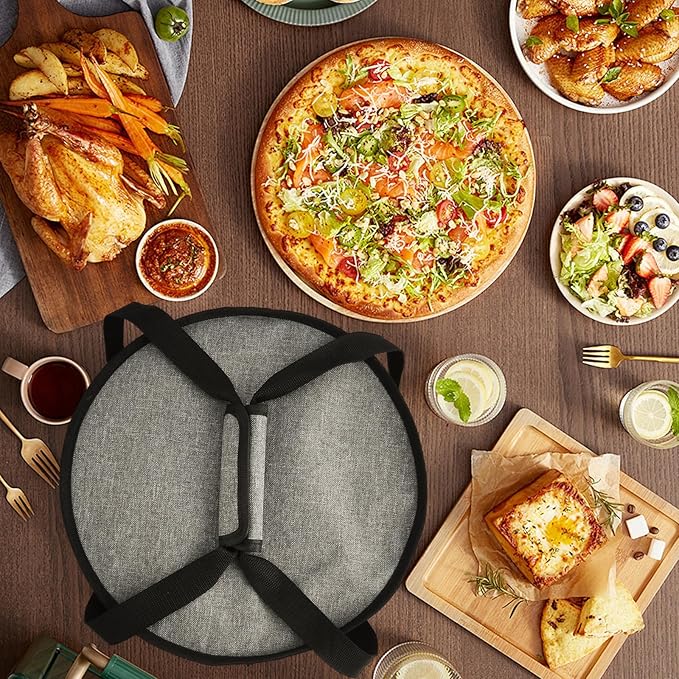 Aufind 12" 2 Pack Pie Carrier with Lid and Insulated Food Carrying Case Bag, Reusable Food Storage Containers for Pies, Cheesecake, Pizza, Nuts Fruit