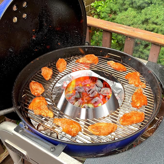 Stainless Steel BBQ Whirlpool Charcoal Grill Accesories for Weber Kettle 22 26.75 WSM Smokey Mountain, XL Big Green Egg, XL Kamado Joe